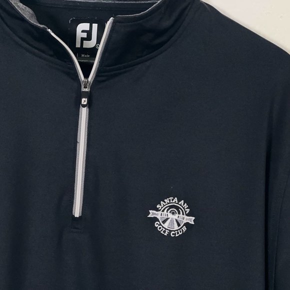 Footjoy Performance 1/2 Zip Pullover in Black Cobranded Men's Large Santa Ana GC - Picture 3 of 9